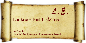 Lackner Emiliána névjegykártya